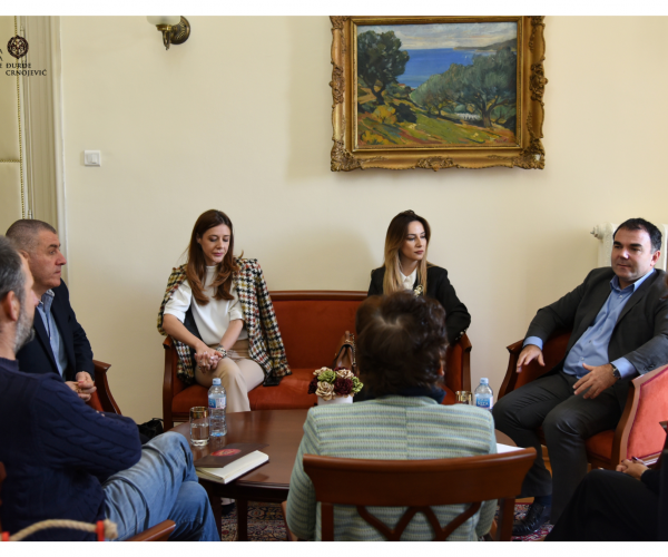NIKOLA ĐURAŠKOVIĆ, THE MAYOR OF THE OLD ROYAL CAPITAL CETINJE, AND HIS ASSOCIATES IN OFFICIAL VISIT TO NLM
